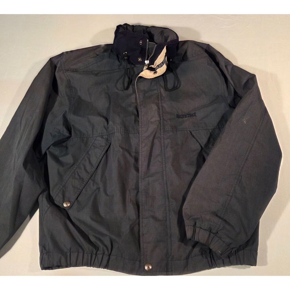 Pacific Trail Men's LT Navy Hooded Windbreaker Rain Jacket Outdoor Coat